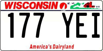 WI license plate 177YEI