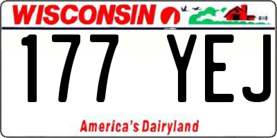 WI license plate 177YEJ