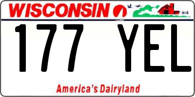 WI license plate 177YEL
