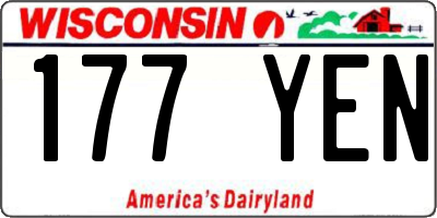 WI license plate 177YEN