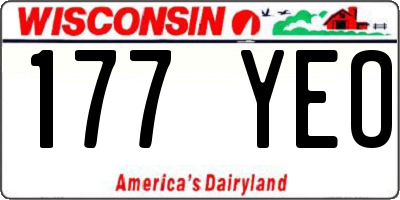 WI license plate 177YEO