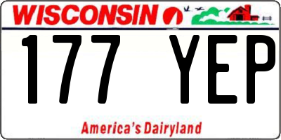 WI license plate 177YEP
