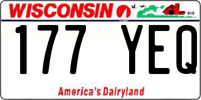 WI license plate 177YEQ