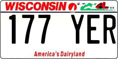 WI license plate 177YER