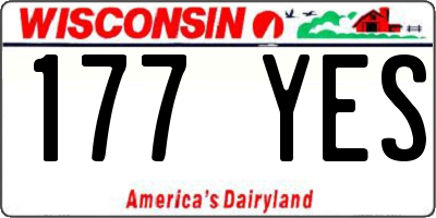 WI license plate 177YES