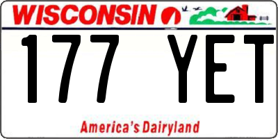 WI license plate 177YET
