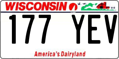 WI license plate 177YEV