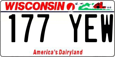 WI license plate 177YEW