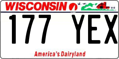 WI license plate 177YEX