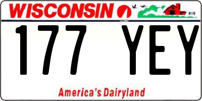 WI license plate 177YEY