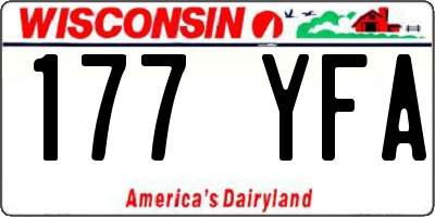 WI license plate 177YFA
