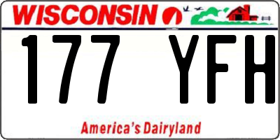 WI license plate 177YFH