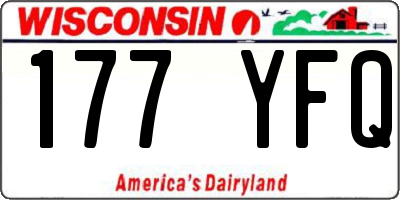 WI license plate 177YFQ