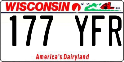 WI license plate 177YFR