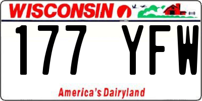WI license plate 177YFW