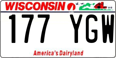 WI license plate 177YGW