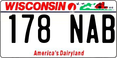 WI license plate 178NAB