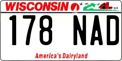 WI license plate 178NAD