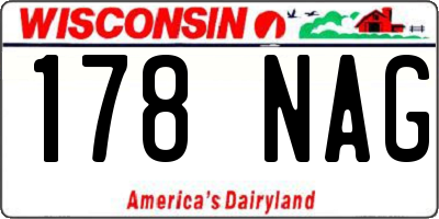 WI license plate 178NAG