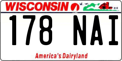 WI license plate 178NAI