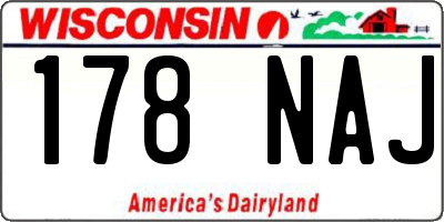 WI license plate 178NAJ