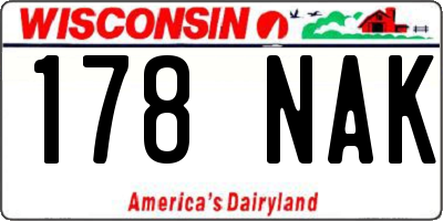 WI license plate 178NAK