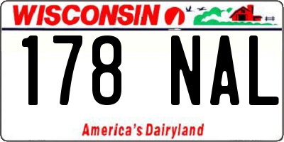 WI license plate 178NAL