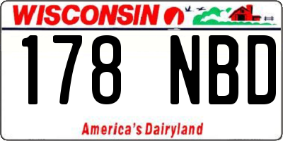 WI license plate 178NBD