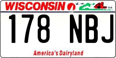 WI license plate 178NBJ