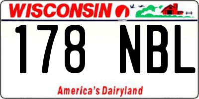 WI license plate 178NBL