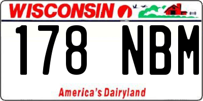WI license plate 178NBM