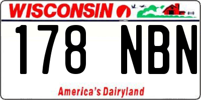 WI license plate 178NBN