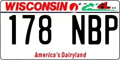 WI license plate 178NBP