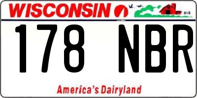 WI license plate 178NBR