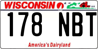 WI license plate 178NBT