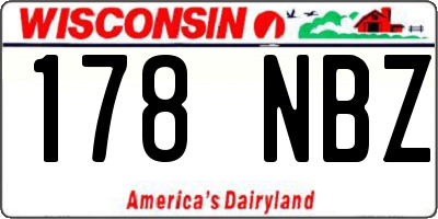 WI license plate 178NBZ