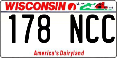 WI license plate 178NCC