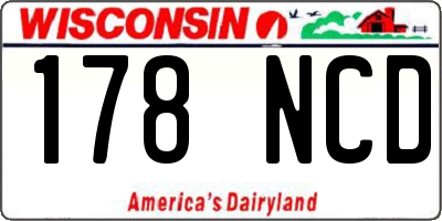 WI license plate 178NCD