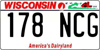 WI license plate 178NCG