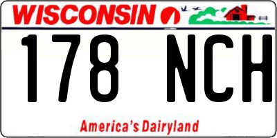 WI license plate 178NCH