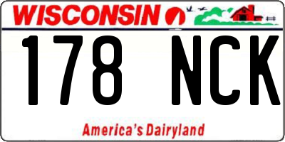 WI license plate 178NCK