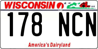 WI license plate 178NCN