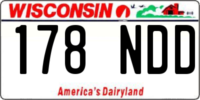 WI license plate 178NDD