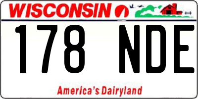 WI license plate 178NDE