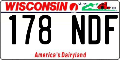 WI license plate 178NDF