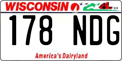 WI license plate 178NDG