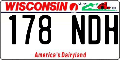 WI license plate 178NDH