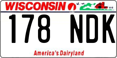 WI license plate 178NDK