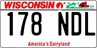 WI license plate 178NDL