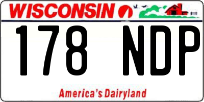 WI license plate 178NDP